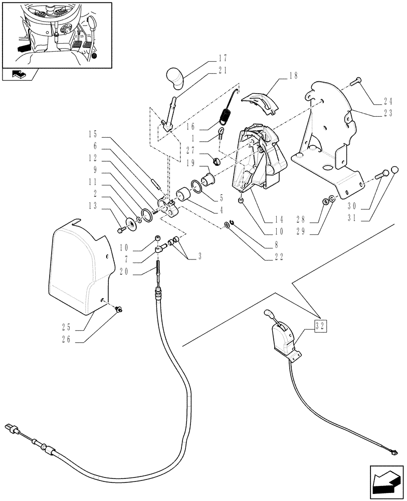 Схема запчастей Case IH FARMALL 80 - (1.92.26/02[04]) - POWER SHUTTLE E SERVO PTO FOR DIFF. LOCK - PTO CONTROLS - D6292 (VAR.330120-331120) (10) - OPERATORS PLATFORM/CAB