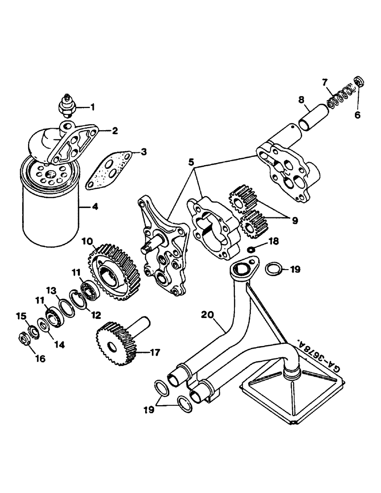 Схема запчастей Case IH 644 - (3B05) - OIL FILTER, OIL PUMP Power