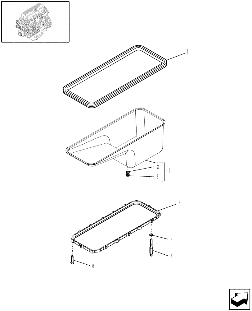 Схема запчастей Case IH 7120 - (10.102.02[01]) - OIL SUMP & RELATED PARTS - 7120/7120(LA) (10) - ENGINE