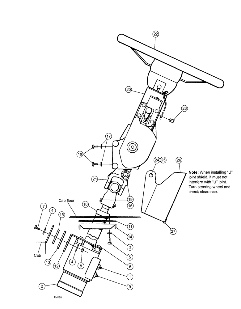 Схема запчастей Case IH SPX3185 - (01-008) - CAB INTERIOR - STEERING ASSEMBLY Cab Interior