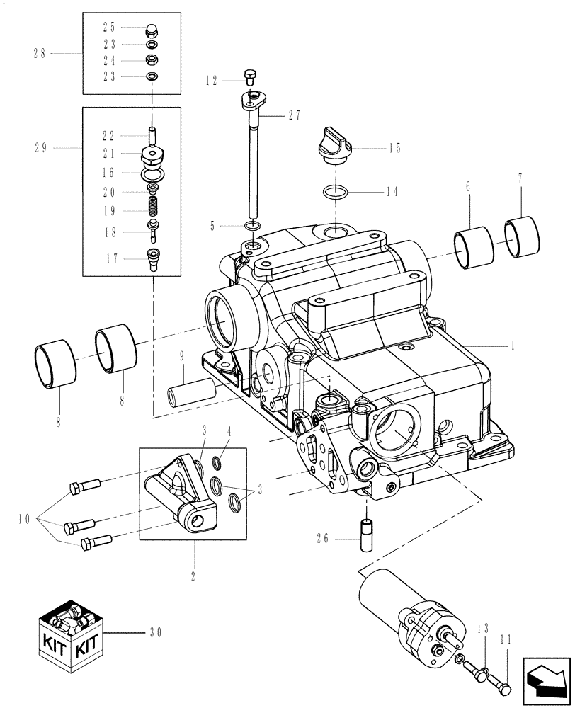 Схема запчастей Case IH FARMALL 50B - (21.504.AK[07]) - LIFT HOUSING ASSEMBLY (21) - TRANSMISSION