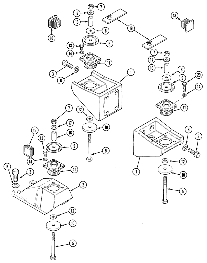 Схема запчастей Case IH 5250 - (9-040) - CAB AND PLATFORM MOUNTING (09) - CHASSIS/ATTACHMENTS