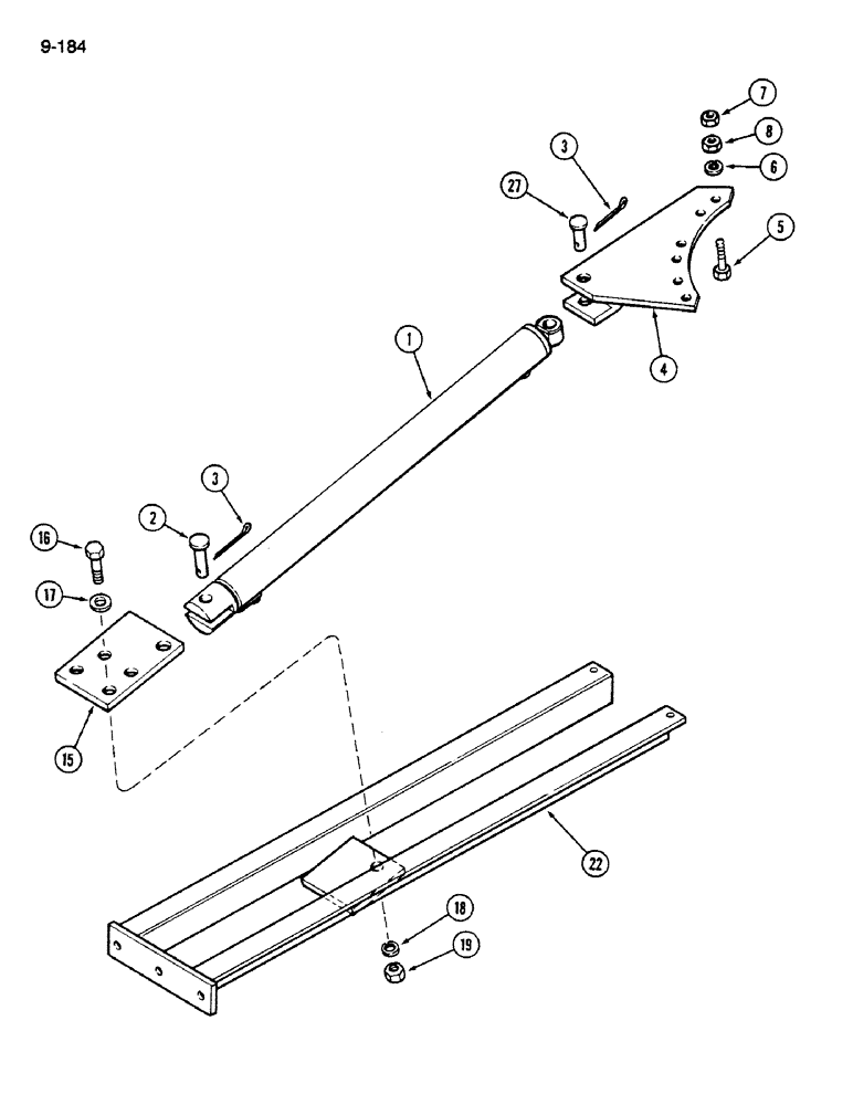 Схема запчастей Case IH 1620 - (9-184) - UNLOADER SWING CYLINDER SUPPORTS (17) - GRAIN TANK & UNLOADER