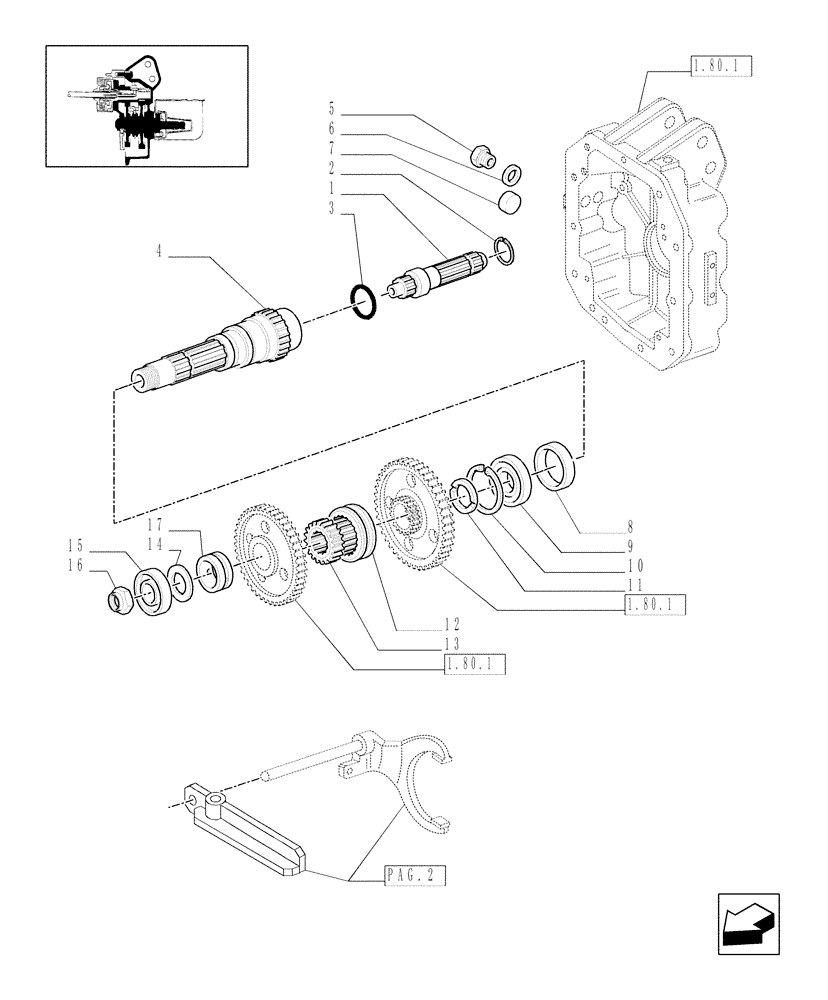 Схема запчастей Case IH MXM130 - (1.80.1/02[01]) - (VAR.809) PTO 540/1000 RPM - SHAFTS AND RELEVANT PARTS (07) - HYDRAULIC SYSTEM