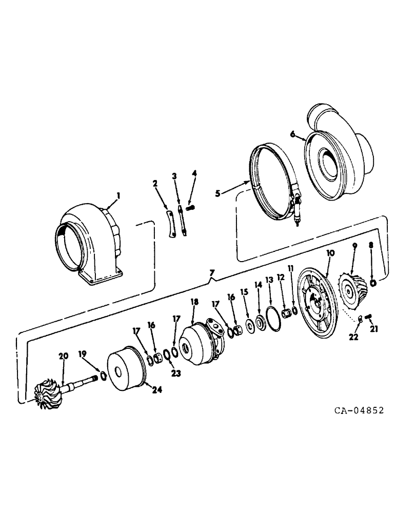 Схема запчастей Case IH V-800 - (B-33) - TURBOCHARGER, AIRESEARCH 