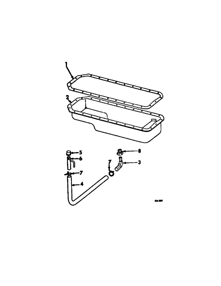 Схема запчастей Case IH V-392 - (C-10) - OIL PAN AND GASKET, CRANKCASE FRONT COVER 