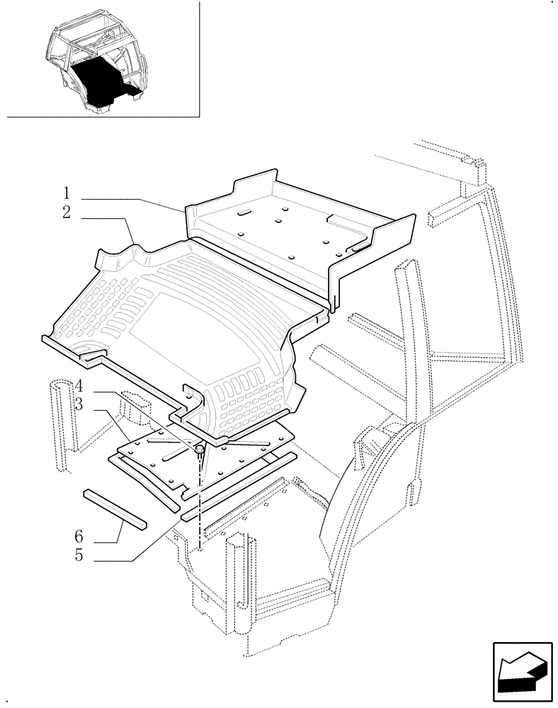 Схема запчастей Case IH MXM120 - (1.93.2) - MATS (10) - OPERATORS PLATFORM/CAB