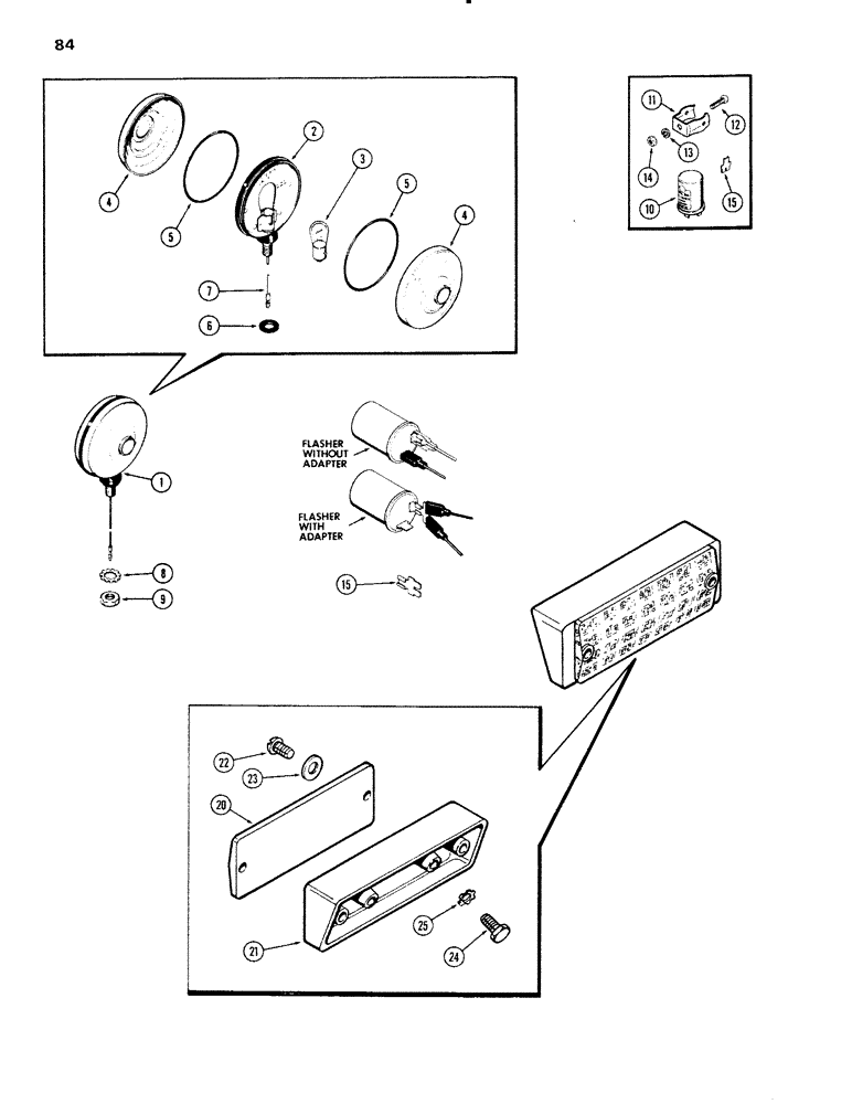 Схема запчастей Case IH 1090 - (084) - FLASHER ATTACHMENT (04) - ELECTRICAL SYSTEMS