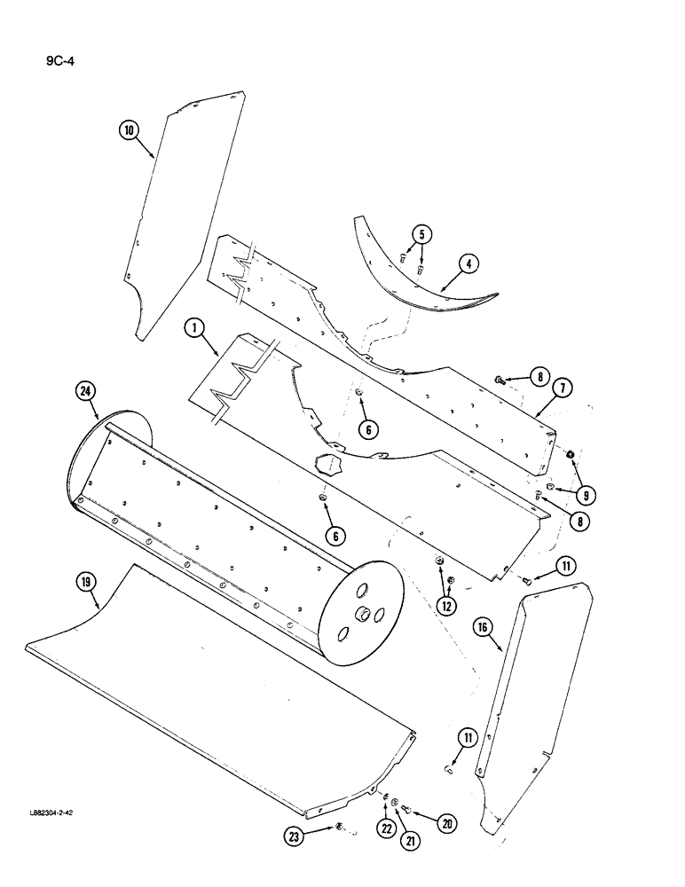 Схема запчастей Case IH 1640 - (9C-04) - DISCHARGE BEATER BOTTOM (15) - BEATER & CLEANING FANS