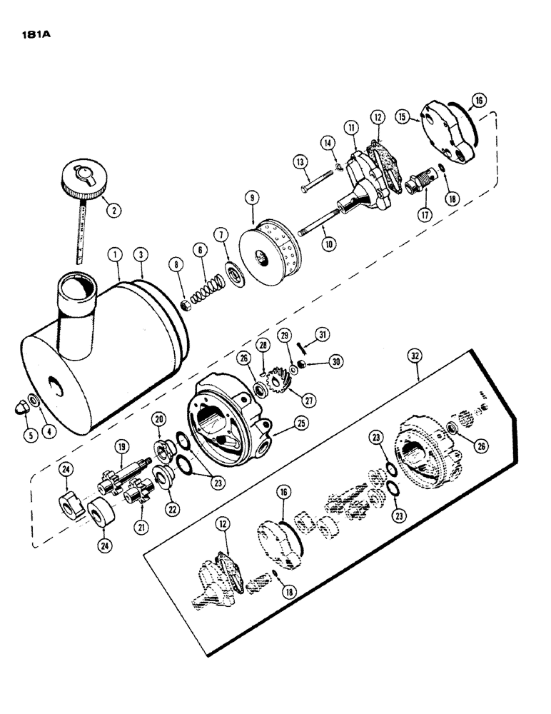 Схема запчастей Case IH 430 - (181A) - A36559 PUMP, HYDROSTATIC STEERING (05) - STEERING