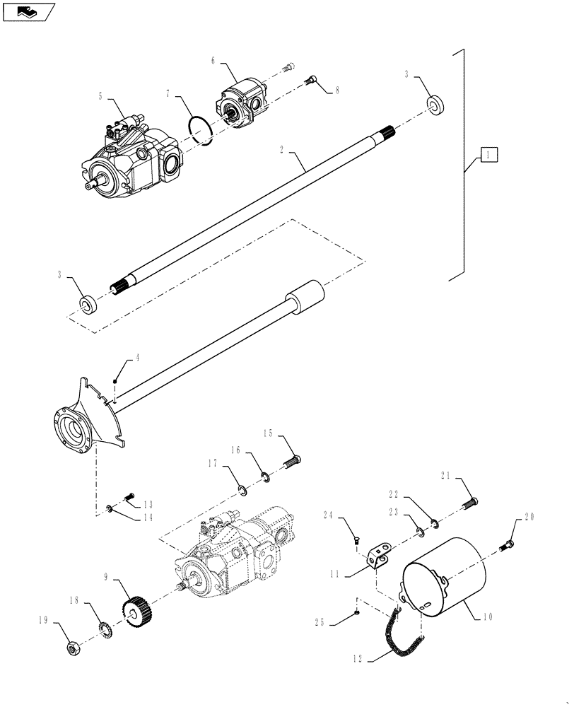 Схема запчастей Case IH 2152 - (09-55A[01]) - ADAPTER DRIVES - MODEL YEAR 2012 