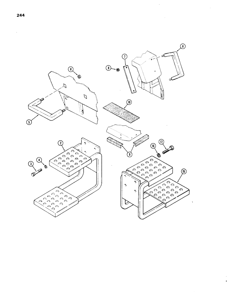 Схема запчастей Case IH 1270 - (244) - STEPS (09) - CHASSIS/ATTACHMENTS