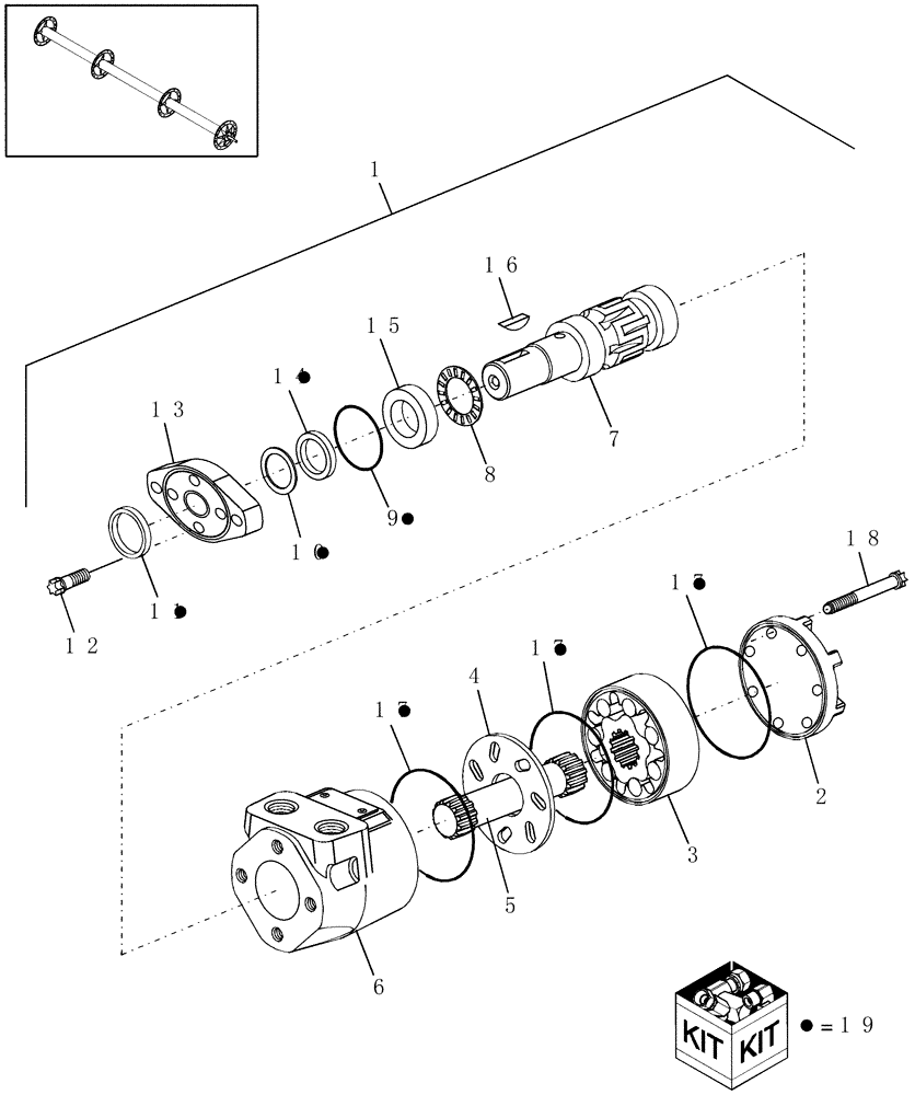 Схема запчастей Case IH HSX142 - (20.19.02[1]) - REEL DRIVE MOTOR (35) - HYDRAULIC SYSTEMS