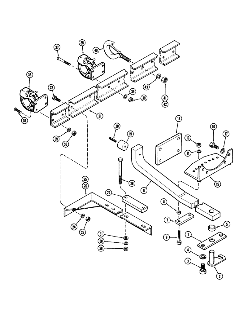 Схема запчастей Case IH M570 - (086) - DRAWBAR (09) - CHASSIS/ATTACHMENTS