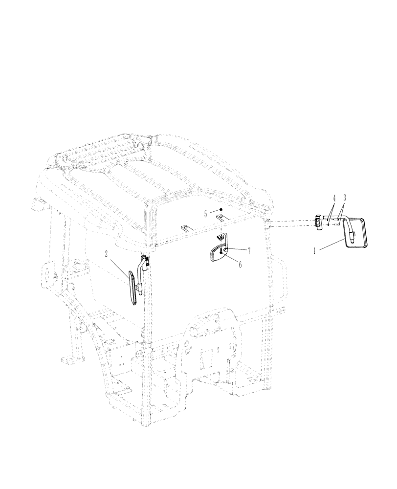 Схема запчастей Case IH FARMALL 55C - (90.151.AK) - OUTSIDE MIRRORS & INSIDE MIRRORS (90) - PLATFORM, CAB, BODYWORK AND DECALS