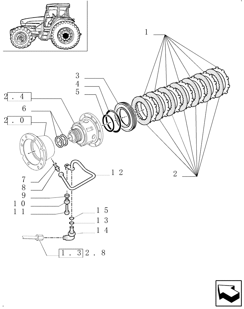 Схема запчастей Case IH MXM120 - (1.32.6/01) - DIFFERENTIAL LOCKS (03) - TRANSMISSION