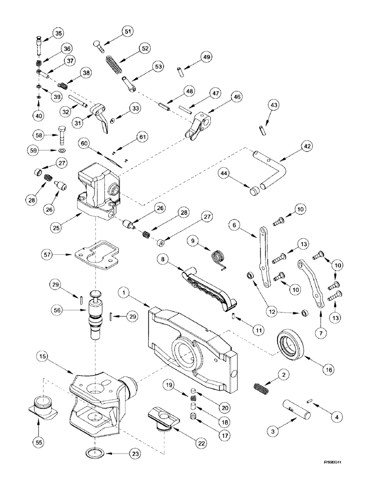 Схема запчастей Case IH MX270 - (9-146) - TRAILER HITCH, AUTO CLEVIS, GERMANY ONLY (09) - CHASSIS/ATTACHMENTS