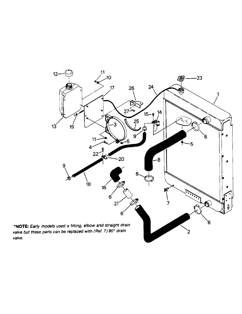 Схема запчастей Case IH 9110 - (04-65) - RADIATOR AND HOSES (04) - Drive Train