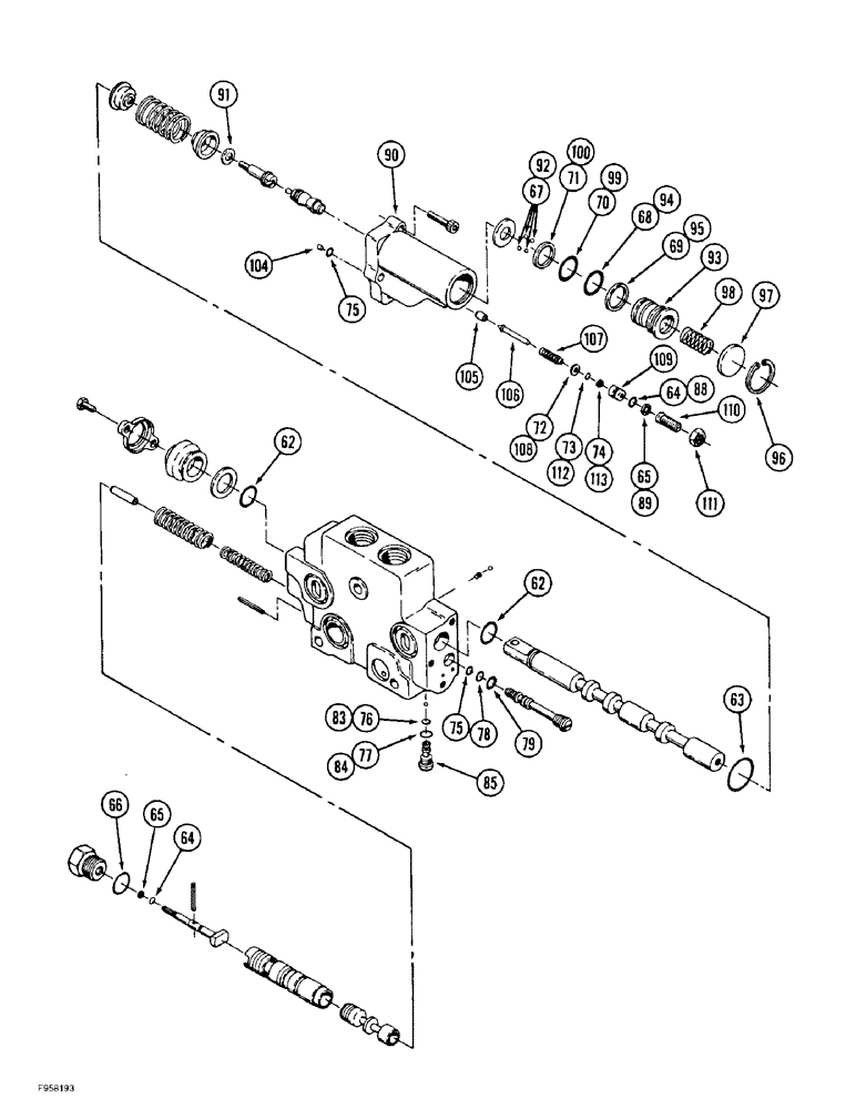 Схема запчастей Case IH 9380 QUADTRAC - (8-046) - HYDRAULIC REMOTE VALVE SECTION, FIRST SECTION WITH PRIORITY AND FLOAT (CONTD) (08) - HYDRAULICS