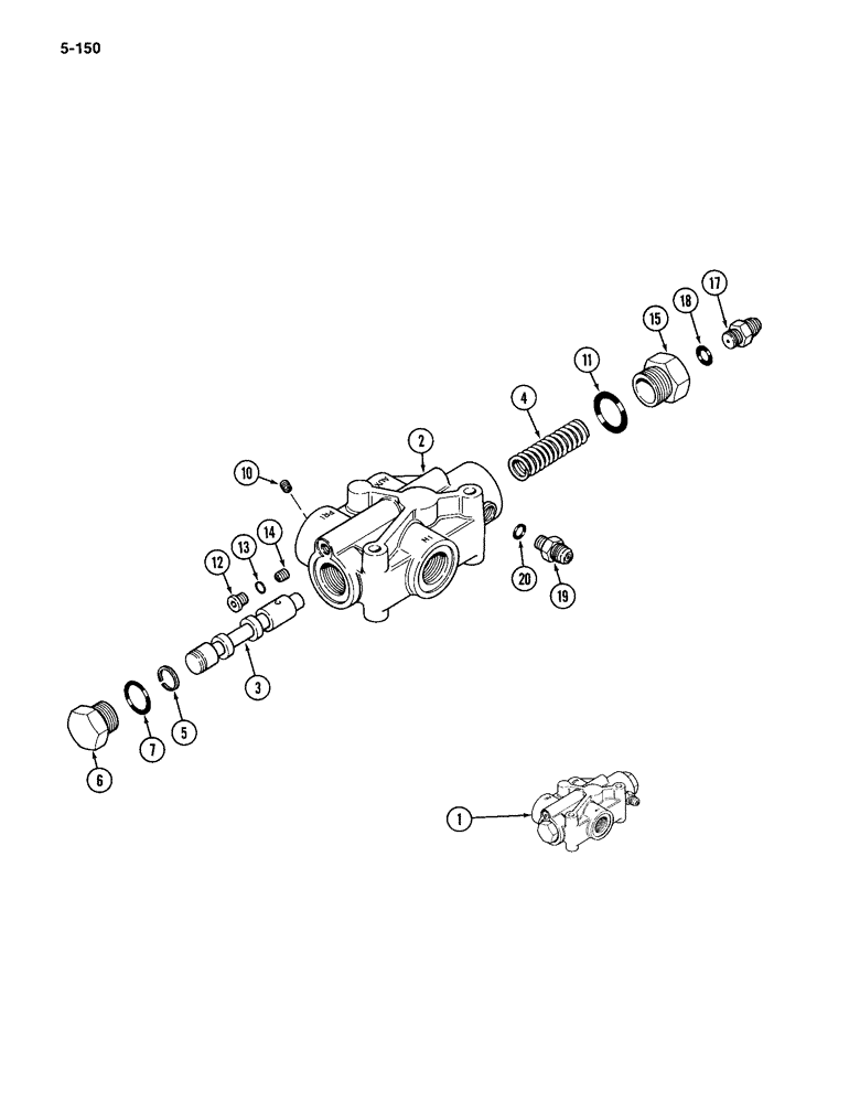 Схема запчастей Case IH 4994 - (5-150) - FRONT STEERING PRIORITY VALVE (05) - STEERING