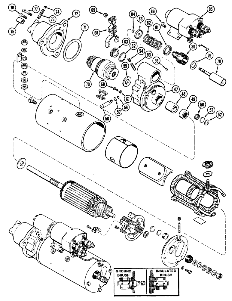 Схема запчастей Case IH 2290 - (4-128) - A145324 STARTER ASSEMBLY (04) - ELECTRICAL SYSTEMS