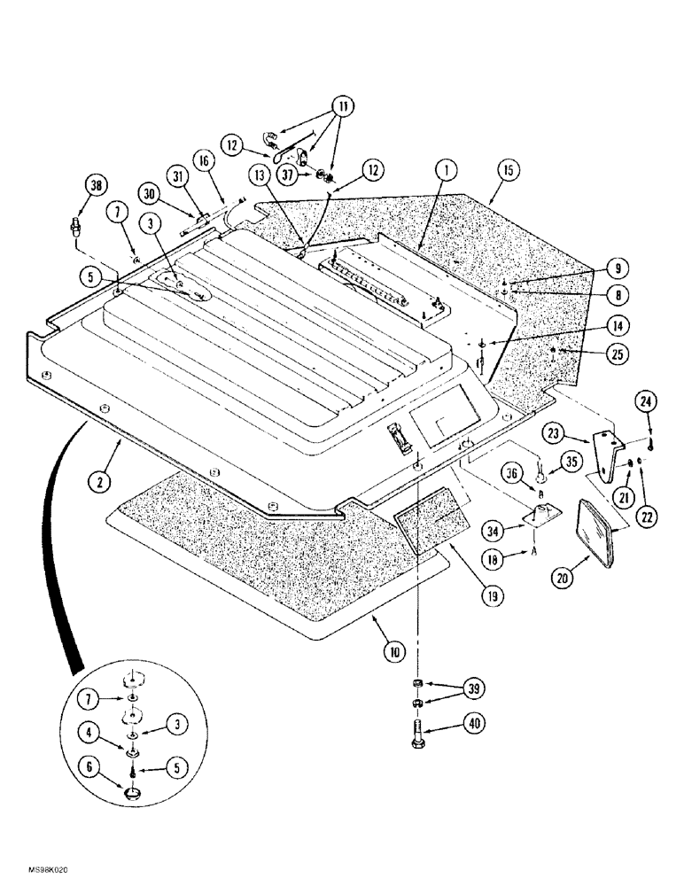 Схема запчастей Case IH 9370 QUADTRAC - (9-050) - CAB OVERHEAD CONSOLE (09) - CHASSIS/ATTACHMENTS