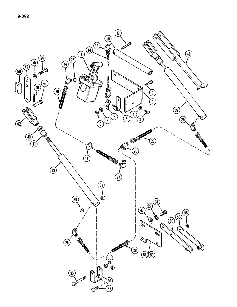 Схема запчастей Case IH 4994 - (9-362) - HOOD HINGE AND LIFT (09) - CHASSIS/ATTACHMENTS