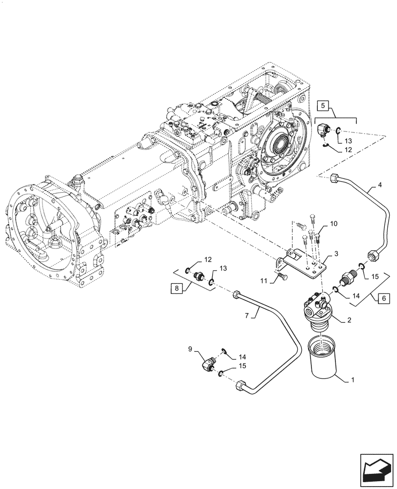 Схема запчастей Case IH FARMALL 45C - (35.300.AN[01]) - HYDRAULIC PRESSURE FILTER & TUBING (35) - HYDRAULIC SYSTEMS