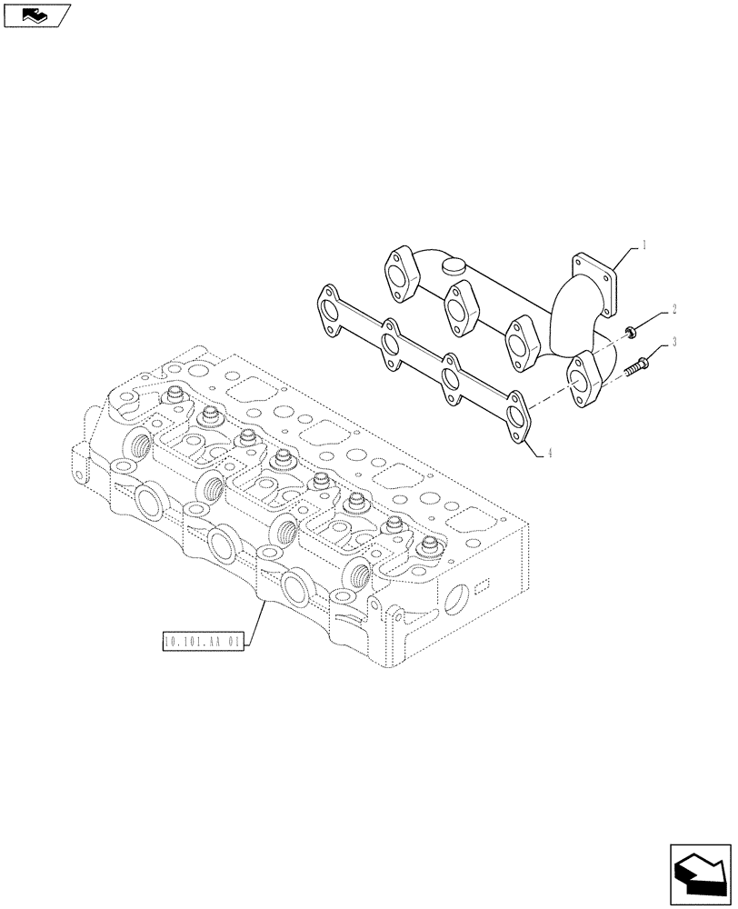 Схема запчастей Case IH FARMALL 50B - (10.254.AC) - EXHAUST SYSTEM (10) - ENGINE