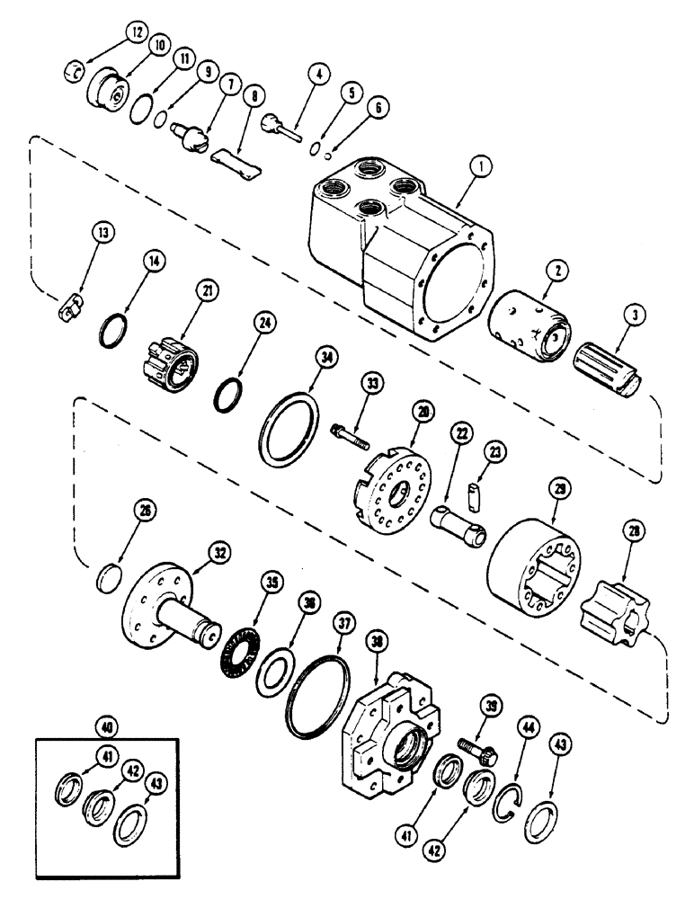 Схема запчастей Case IH 4690 - (5-138) - FRONT STEERING PUMP AND VALVE, P.I.N. 8860322 AND AFTER (05) - STEERING