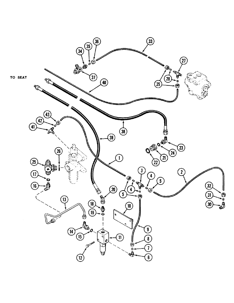 Схема запчастей Case IH 2394 - (8-122) - HYDRAULICS, SEAT AIR/OIL SUSPENSION, PRIOR TO TRANSMISSION SERIAL NO. 16283224 (08) - HYDRAULICS