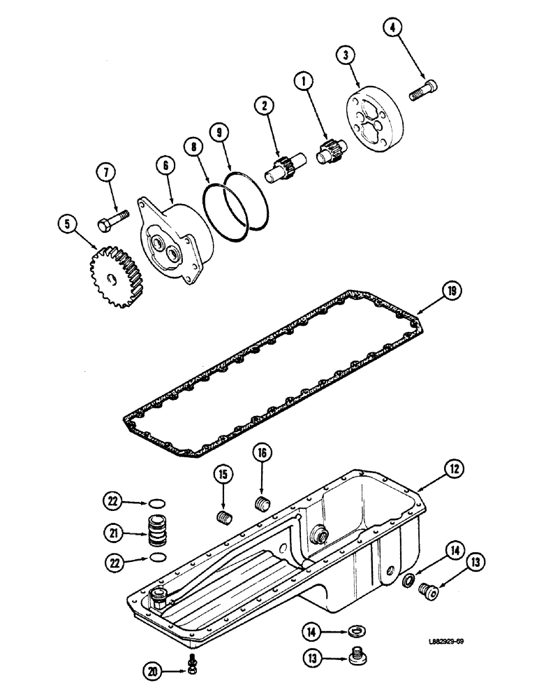 Схема запчастей Case IH 9150 - (2-62) - OIL PUMP AND OIL PAN, L-10 ENGINE (02) - ENGINE