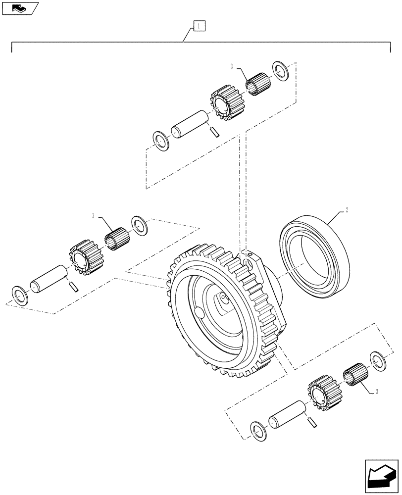 Схема запчастей Case IH FARMALL 50B - (27.120.AF[03]) - PLANETARY CARRIER (27) - REAR AXLE SYSTEM