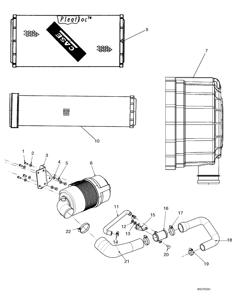 Схема запчастей Case IH 445 - (02-05A) - AIR CLEANER - ENGINE; IF USED, SEE REF 11 (02) - ENGINE