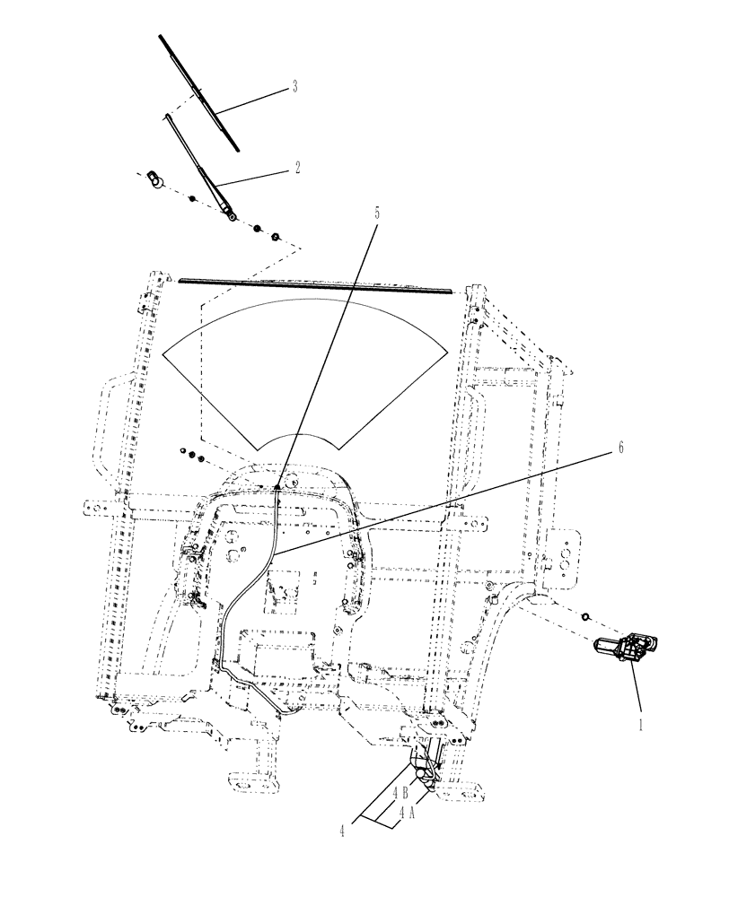 Схема запчастей Case IH FARMALL 40B CVT - (55.518.AW) - FRONT WINDSHIELD WIPER/WASHER (55) - ELECTRICAL SYSTEMS