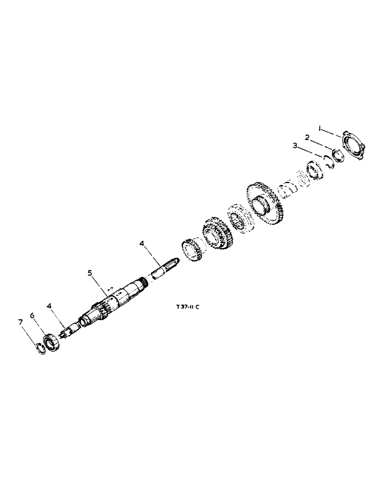 Схема запчастей Case IH 444 - (6-31) - CONSTANT RUNNING P.T.O. ATTACHMENT, SINGLE CLUTCH P.T.O. ATTACHMENT, TRANSMISSION GEARS AND SHAFTS (06) - POWER TRAIN