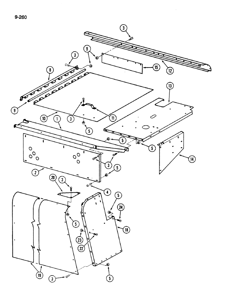 Схема запчастей Case IH 1620 - (9-260) - ENGINE SHIELDS (12) - CHASSIS