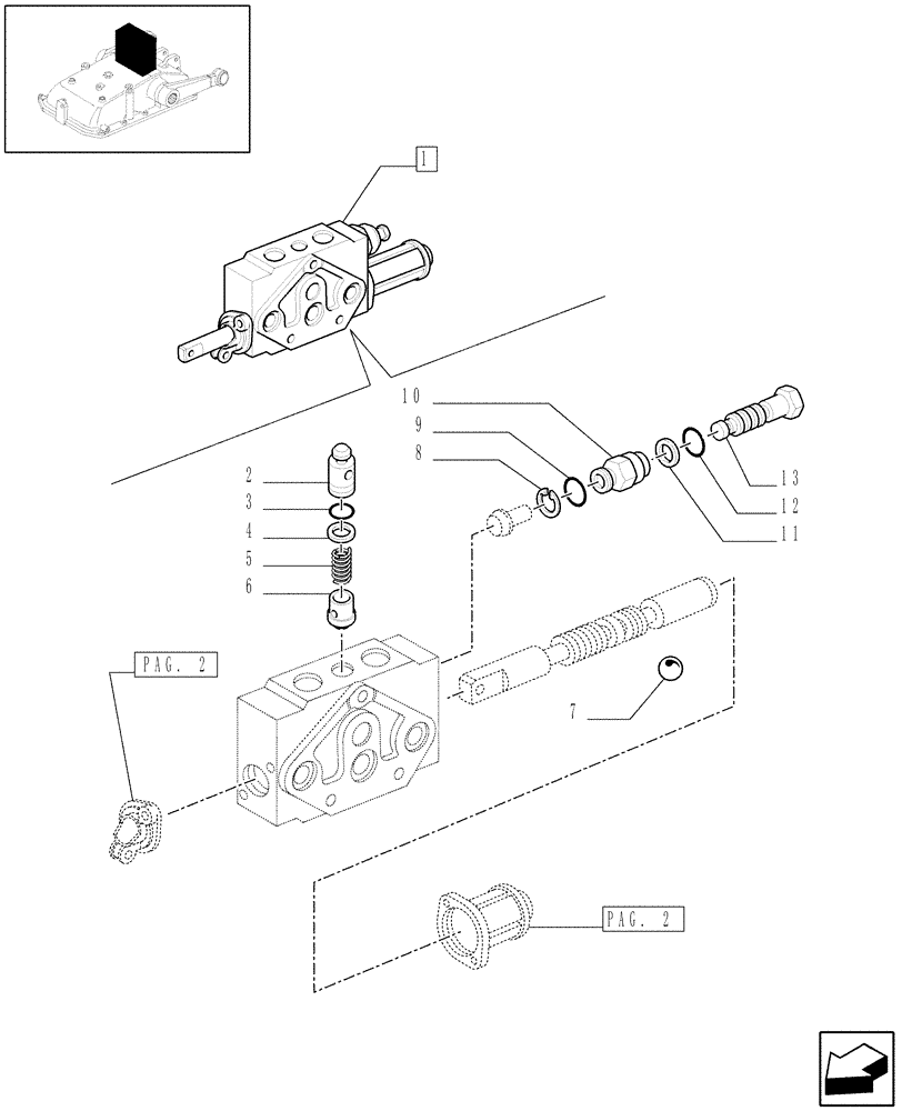 Схема запчастей Case IH JX1095N - (1.82.7/02D[01]) - SIMPLE/DOUBLE-ACTING CONTROL VALVE WITH FLOAT COMMUTATION - BREAKDOWN - D5484 (07) - HYDRAULIC SYSTEM