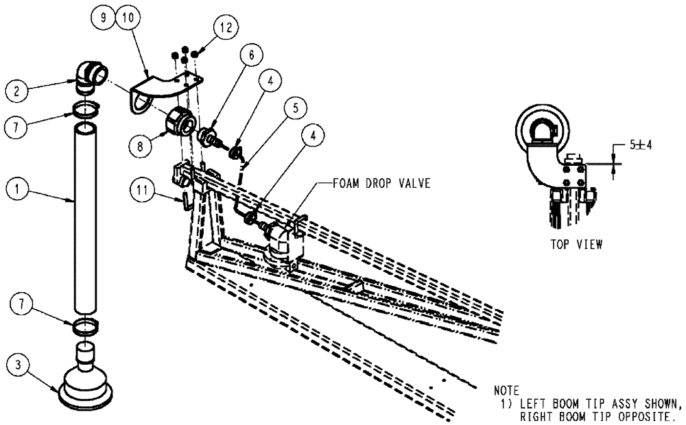 Схема запчастей Case IH 610 - (05-007) - FOAM DROP 70 BOOM Liquid Plumbing