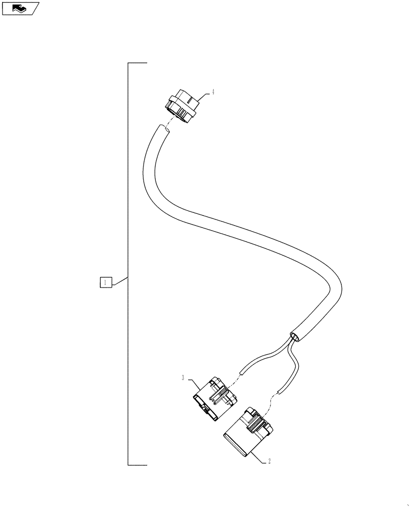 Схема запчастей Case IH MAGNUM 180 - (55.100.18[02]) - HARNESS, ARMREST - WITHOUT MOTOR (55) - ELECTRICAL SYSTEMS