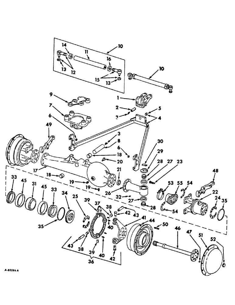 Схема запчастей Case IH 756 - (B-31) - POWER TRAIN, FRONT AXLE AND CONNECTIONS, FARMALL TRACTORS WITH ALL WHEEL DRIVE (03) - POWER TRAIN