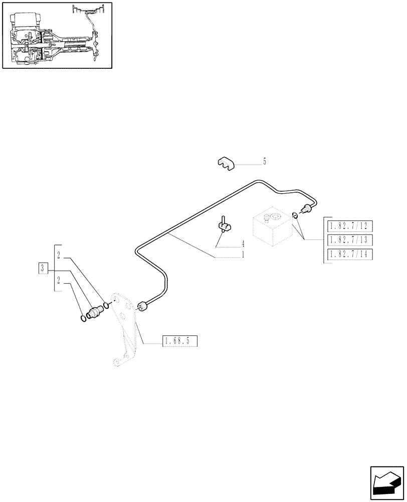 Схема запчастей Case IH PUMA 195 - (1.68.5/01) - (VAR.195-212) FRONT AXLE WITH BRAKES - PIPING (05) - REAR AXLE