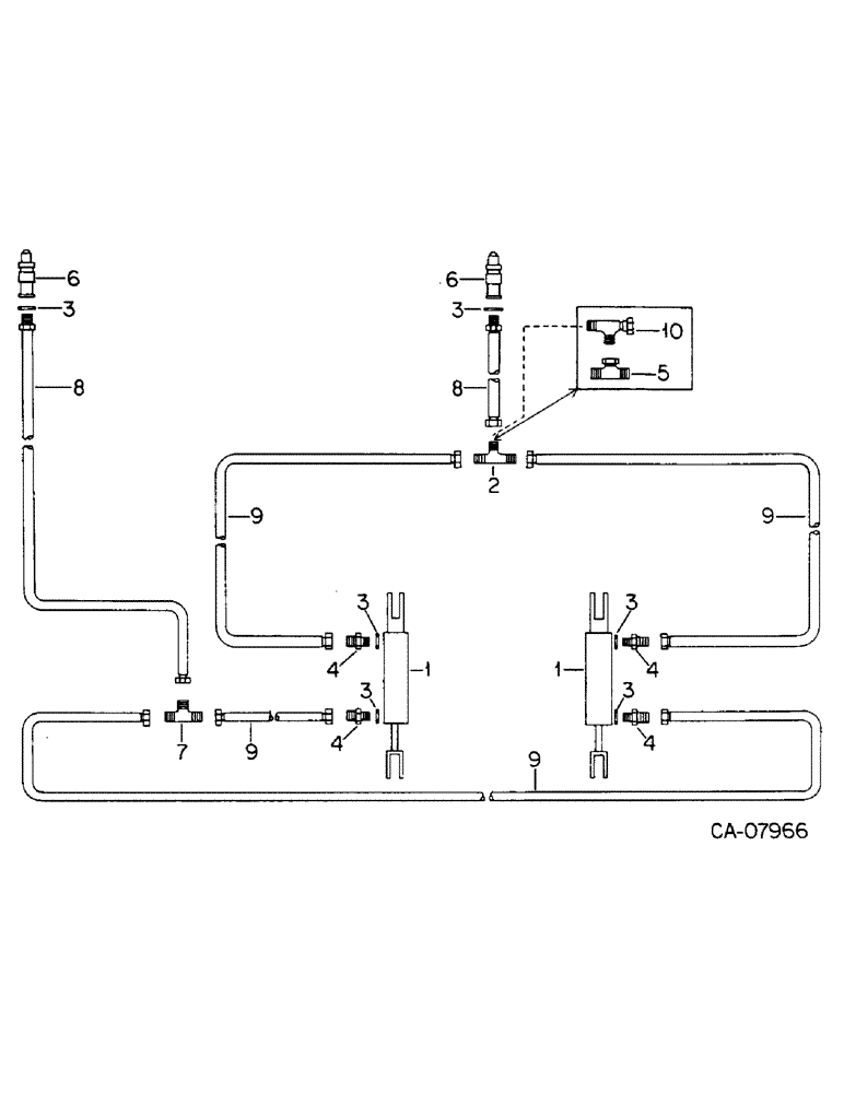 Схема запчастей Case IH 80 - (YB-31) - HYDRAULIC CYLINDER & CONNECTIONS FOR ASSIST WHEELS 