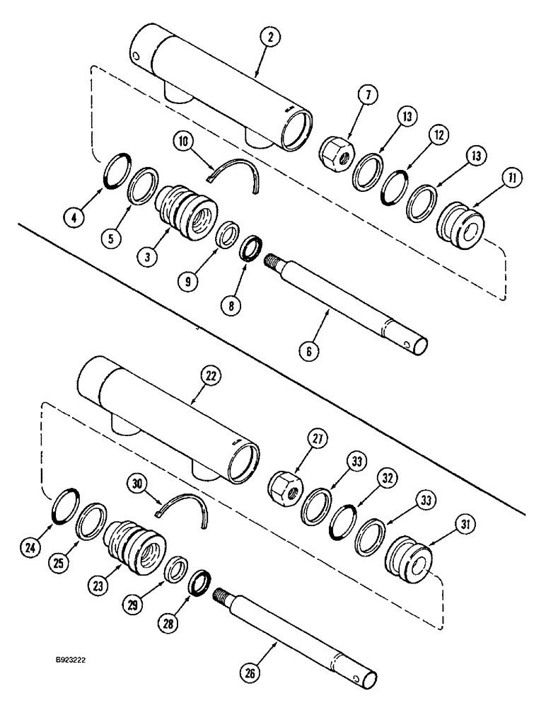 Схема запчастей Case IH 1644 - (8-64) - FEEDER CLUTCH CYLINDER, SEPARATOR CLUTCH CYLINDER (07) - HYDRAULICS