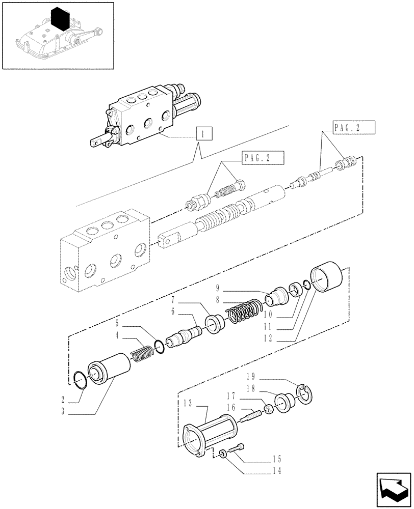 Схема запчастей Case IH MAXXUM 115 - (1.82.7/ C[03]) - DOUBLE - ACTING EXTERNAL CONTROL VALVE WITH FLOAT AND AUTOMATIC CUTOUT - BREAKDOWN - C5500 (07) - HYDRAULIC SYSTEM