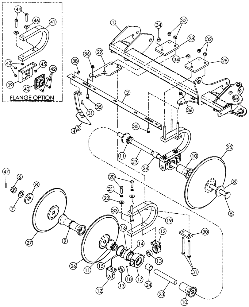 Схема запчастей Case IH MRX690 - (75.200.11) - R DISK GANG (7 SHANK FOLDING ASSY) (QUANTITIES FOR ONE GANG ASSEMBLY) 2006 MODELS & PRIOR 