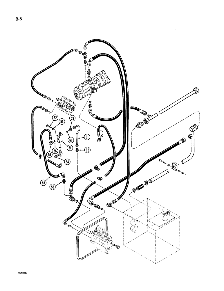 Схема запчастей Case IH 9240 - (8-008) - HYDRAULIC SYSTEM, PUMP TO CONTROL VALVE, P.I.N. JCB0028400 AND AFTER (CONTD) (08) - HYDRAULICS