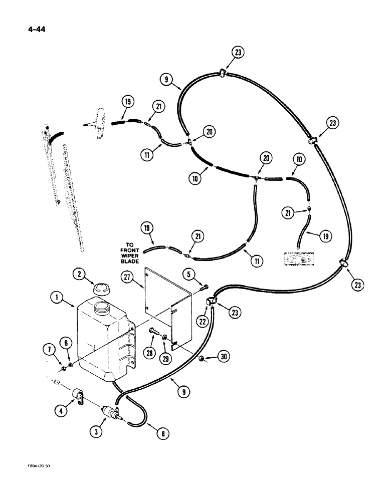 Схема запчастей Case IH 9170 - (4-44) - WINDOW WASHERS, IF EQUIPPED (04) - ELECTRICAL SYSTEMS