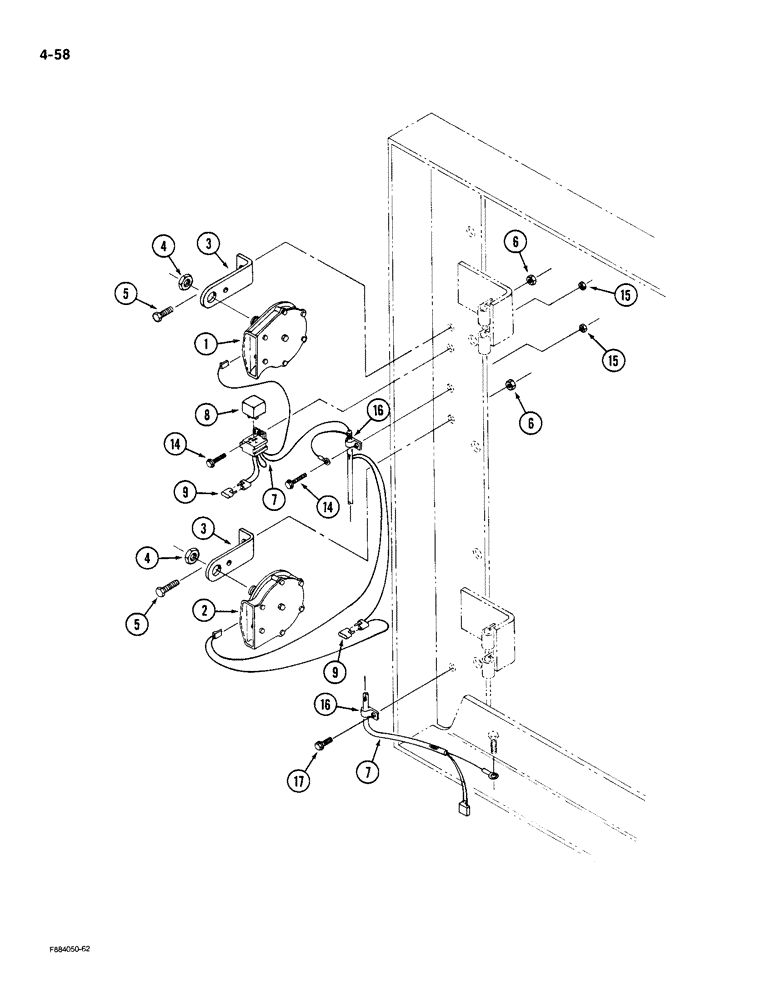 Схема запчастей Case IH 9180 - (4-58) - HORN AND MOUNTING (04) - ELECTRICAL SYSTEMS