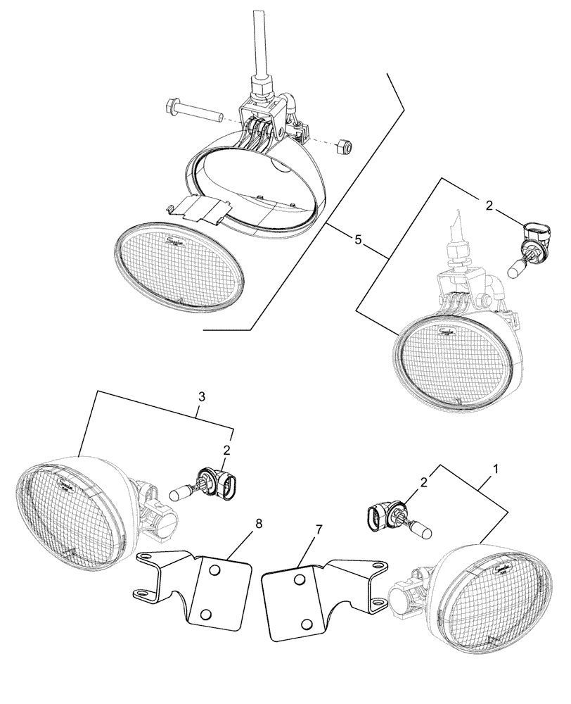 Схема запчастей Case IH FARMALL 45C - (55.404.AQ[02]) - WORK LIGHT (55) - ELECTRICAL SYSTEMS